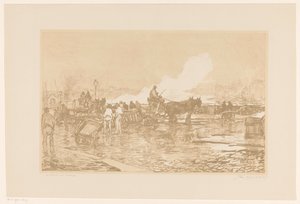 Vista do porto em Roterdão de Johan Hendrik van Mastenbroek (signed by artist)