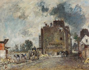 Trabalhos de demolição na Rue des Franc-Bourgeois St. Marcel de Johan Jongkind