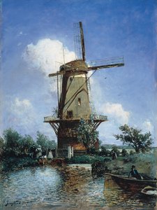Moinho de vento perto de Delft de Johan Jongkind