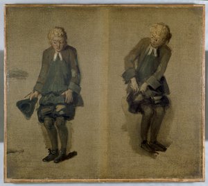 Dois esboços de David Garrick em caráter, do século XVIII de Johan Joseph Zoffany