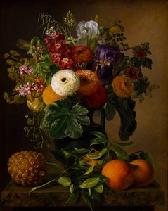 Natureza morta com flores em um vaso antigo, 1834.