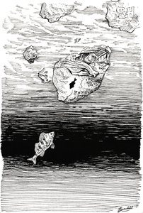 Peixes debaixo do plástico de Johan Liewendahl