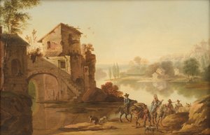 Paisagem em estilo italiano de Johan Mandelberg