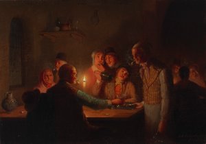 Cena da Dutch Tavern Scene, 1846. de Johan Mengels Culverhouse