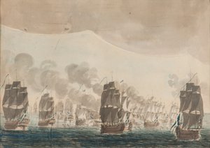 A Batalha naval de Öland em 26 de julho de 1789. de Johan Petter Cumelin