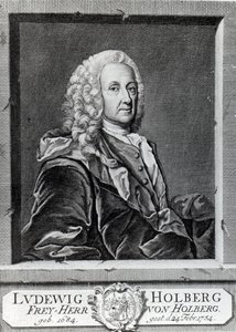 Ludvig Holberg, gravado por Johann Martin Bernigeroth, 1757 de Johan Roselius