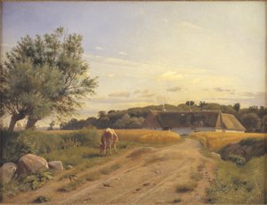 A Croft em Lodskov perto de Vognserup Manor, Zelândia de Johan Thomas Lundbye
