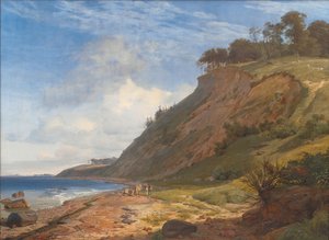 Uma costa dinamarquesa. Vista de Kitnæs no fiorde de Roskilde. Zelândia de Johan Thomas Lundbye
