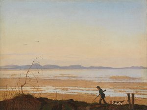 Uma noite ao lado do lago Arresø, ca. 1837 de Johan Thomas Lundbye