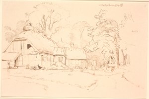 Quinta com ninho de cegonha no telhado de Johan Thomas Lundbye