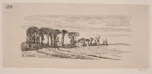 Paisagem com uma fileira de árvores de Johan Thomas Lundbye