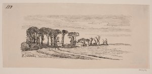 Paisagem com uma fileira de árvores de Johan Thomas Lundbye