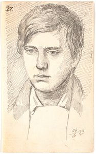 Retrato de um jovem, um rosto de Johan Thomas Lundbye