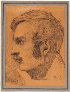 Retrato de perfil do irmão do artista, possivelmente o mais tarde Ministro da Guerra de Johan Thomas Lundbye
