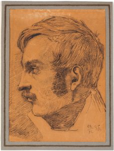 Retrato de perfil do irmão do artista, possivelmente o mais tarde Ministro da Guerra de Johan Thomas Lundbye