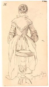 Mulher sentada com as costas viradas de Johan Thomas Lundbye