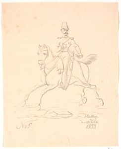 Soldado a cavalo, virado para a esquerda de Johan Thomas Lundbye