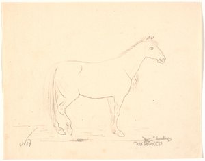 Cavalo em pé no perfil t.h. de Johan Thomas Lundbye