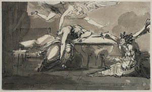 Cai em desespero. Estampa 6 da série da melancolia de Johan Tobias Sergel