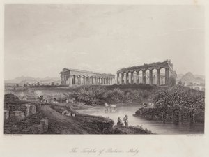 The Temples of Paestum, Itália (gravura) de Johan Wolfensberger