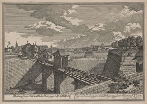 Vista da Wöhrder Türlein em Nuremberga a partir do oeste de Johann Adam Delsenbach