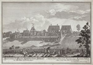 Sundersbuhl, residência da família Nutzel, perto de Nuremberga de Johann Adam Delsenbach