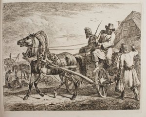 Uma carroça de agricultores russos de Johann Adam Klein