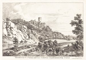 Vista do Castelo de Santa Helena e Rauhenstein perto de Baden
