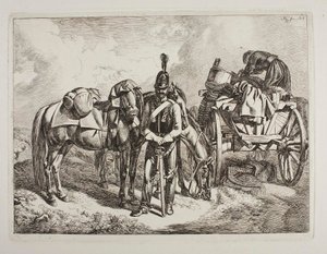 Dragão austríaco junto a uma carroça de Johann Adam Klein