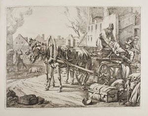 Cossacos a saquear numa cidade de Johann Adam Klein