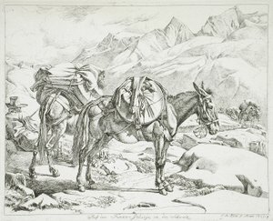 Montanhas de Furka, Suíça de Johann Adam Klein