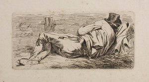 Homem a dormir numa liteira de Johann Adam Klein
