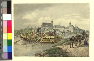 Straubing visto do norte de Johann Adam Klein
