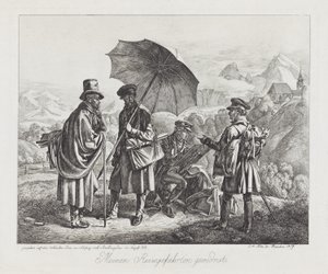 Os artistas em sua jornada, pub. 1819 de Johann Adam Klein