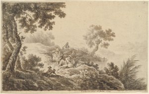 Paisagem com viajantes de Johann Albrecht Dietzsch