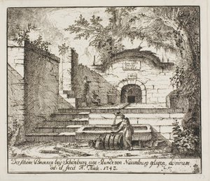 A bela fonte perto de Schönburg de Johann Alexander Thiele