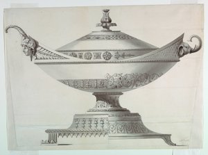 Desenho, terrina coberta de Johann Alois Seethaler