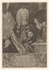 Retrato de George II, rei da Grã-Bretanha de Johann Andreas Pfeffel (der Jüngere) (possibly)