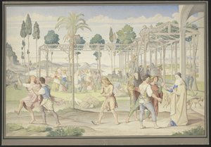 Inspirado na parábola dos trabalhadores da vinha, no «Jardim de Vertumno» de Primaticcio e no «Reino de Flora» de Poussin