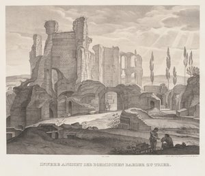 Vista interior dos banhos romanos em Trier, 1826.