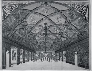 O Salão dos Gigantes com o balé mouro em Dresden em 1678 de Johann Atzelt