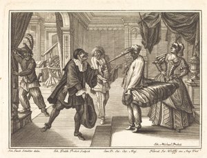 Arlequim na Casa do Dr. Polovard de Johann Balthasar Probst after Johann Jacob Schübler