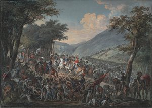 O imperador Alexandre I e sua comitiva passaram pelas montanhas Vosges em julho de 1815, 1825 de Johann Baptist Hoechle