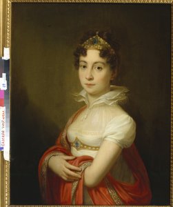 Marie Louise de Habsbourg-Lorraine-Este (Habsbourg Lorraine Este) - Retrato juvenil da Imperatriz Maria Ludovica (1787-1816) com um diadema par Lampi, Johann-Baptist von, o Ancião (1751-1830). Óleo sobre tela, tamanho : 79x63, , Coleção Particular