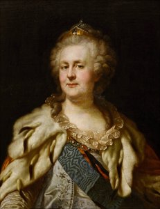 Retrato da Imperatriz Catarina II (1729-1796) por Lampi, Johann-Baptist von, o Ancião (1751-1830). Óleo sobre tela