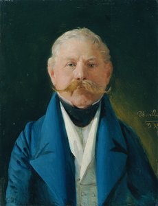 Cavalheiro de saia azul e colete branco de Johann Baptist Reiter