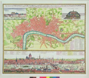 Mapa aéreo de Londres, e vista através do Tamisa de South Bank, com St. Paul