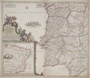 Portugal e Algarve (Portugallia et Algarbiae), c.1704 (gravura à mão) de Johann Baptista Homann