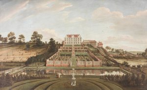 Mansão Holandesa com Jardim, 1730 de Johann Baptiste Bouttats