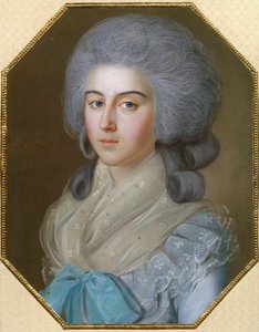 Retrato da Condessa Anna Alexandrovna Golitsyna (1739-1816), Baronesa Stroganova, esposa de Mikhail Mikhailovitch Golitsyn (1731-1806) - Desenho de Johann Bardou (1745-1788)
